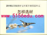 2018版部编教材七年级下册第四单元写作指导:怎样选材ppt课件(14页)